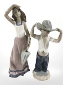 A Nao figure of a girl holding a parasol, No.