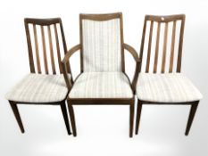 A set of six G Plan teak dining chairs,