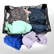 Several pairs of jeans, fleece tops, etc.