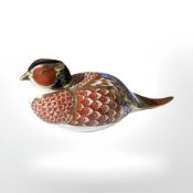 A Royal Crown Derby Pheasant paperweight, lacking stopper.