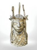 A West African benin bronze bust, height 19 cm.