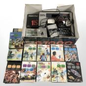 A Philips G7000 Videopac computer, in original box containing accompanying cassettes, two joysticks,