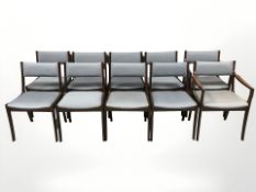 A set of ten Danish dining chairs designed by Ole Wanscher