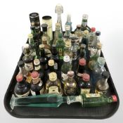 A collection of alcohol miniatures, including Glenfiddich pure malt scotch whisky in carton,