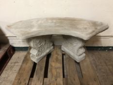 A curved garden seat