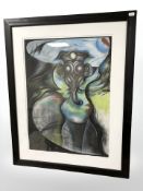 Robert Baird : Protector, colour chalks, 59 cm x 42 cm.