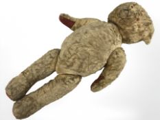 A vintage jointed mohair teddy bear, with growler, height 72 cm.