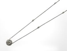 An 18ct white gold diamond necklace featuring a brilliant-cut diamond of 1.