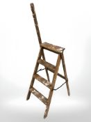 A vintage pine step ladder