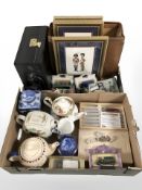 A group of Ringtons caddies, diecast cars, Royal Albert old country roses teapot,