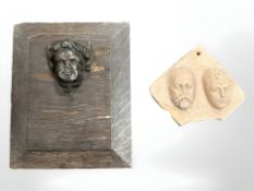 An 18th century Flemish carved oak plaque, 25 cm x 20 cm,