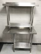 Two Stellex stainless steel kitchen preparation benches,
