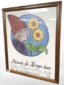 A Danish advertising poster, overall 56 cm x 66 cm.