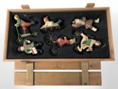 A set of Thomas Pacconi Christmas tree ornaments in original crate