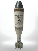 An L28A2 81mm illuminating parachute mortar bomb,