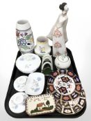 Two Poole pottery vases, group of Wedgwood porcelain,