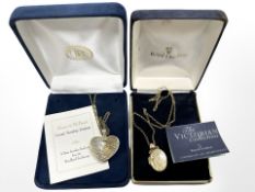 A Royal Doulton 14ct gold diamond-set locket on 14ct gold chain, limited edition number 354 of 750,