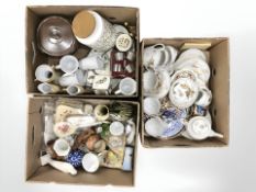 A collection of 20th century tea and dinner wares, pottery biscuit jar,