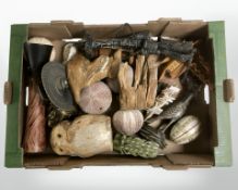 A group of animal ornaments and other decorative wares.