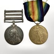 Two Boer War/First World War medals from the Wolpert family of Yorkshire,