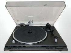 A Technics FG servo automatic turntable SL-BD22D, with lead.