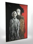 Joseph Goskrzynski : Half length portrait of a man and a woman, oil on canvas,