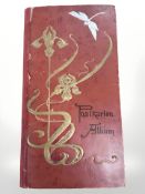 A German Art Nouveau album of approximately 204 antique postcards