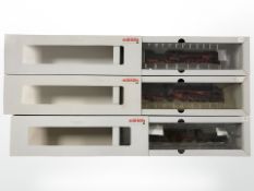 Three Marklin HO gauge diecast scale steam locomotives, No. 37921, 37939 and 39020, all boxed.