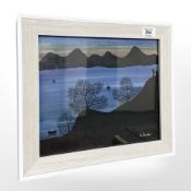 Gordon Barker (Contemporary) Watching the Sunset, acrylic, 24cm by 29.5cm.