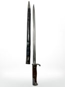 A German S1898 Mauser sword bayonet, with 52cm pipeback blade,