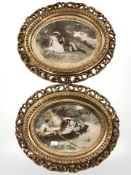 A pair of gilt framed hand coloured photogravures, published by Louis Wolff & Co, London,