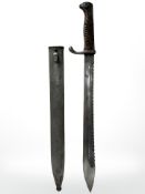 A German WWI S98/05 sawback sword bayonet, 36cm blade, late pattern 1916 inspection stamp,
