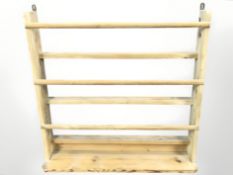 A pine plate rack,