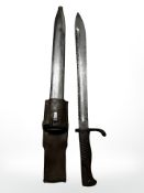 A German WWI S98/05 sawback sword bayonet, 36cm blade, early pattern 1915 inspection stamp,