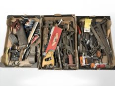 A large quantity of vintage hand tools, hardware,