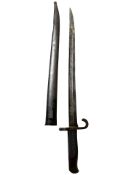An Austrian M1873 sabre bayonet for the Werndl rifle, 47cm blade,