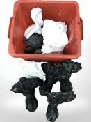 Three sets of painted cast iron bath feet (one box)