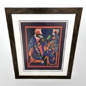 After Ron Durham : The card players, digital print, signed and dated 2013, numbered 1 of 30,