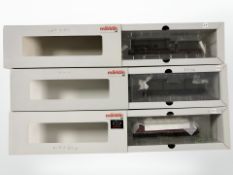 Three Marklin HO gauge diecast scale locomotives, comprising of steam locomotive 31021-02,