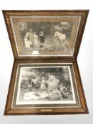 After Arthur J Elsley : Children feeding a pony, monochrome print,