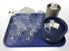 A Swarovski crystal figure of a bear, further figure of a deer (left ear missing), both boxed,