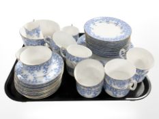 Thirty nine pieces of Royal Worcester transfer printed floral tea china.