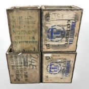 Four vintage tea crates,