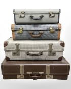Four vintage luggage cases,
