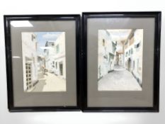 R D C Sinclair : North African street, watercolour,