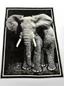 A contemporary rug depicting an elephant,