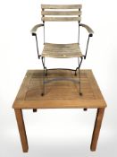 A teak garden table,