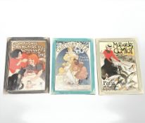 Three French advertising prints, each approximately 24 cm x 33 cm.