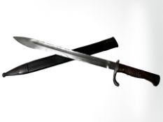 A German WWI S98/05 sword bayonet, 36cm blade, early pattern 1915 inspection stamp,