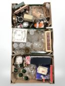 A large quantity of 20th century glass wares including ships decanters, Rumtopf storage jar in box,